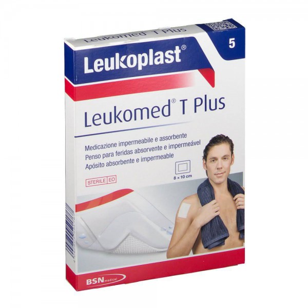 leukoplast leukomed t plus aposito absorbente e impermeable 8x10 cm