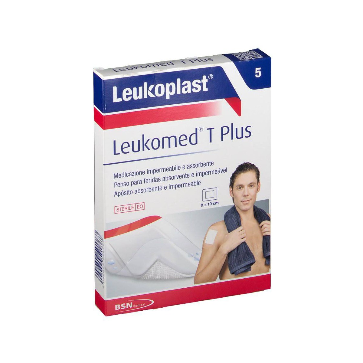 leukoplast leukomed t plus aposito absorbente e impermeable 8x10 cm