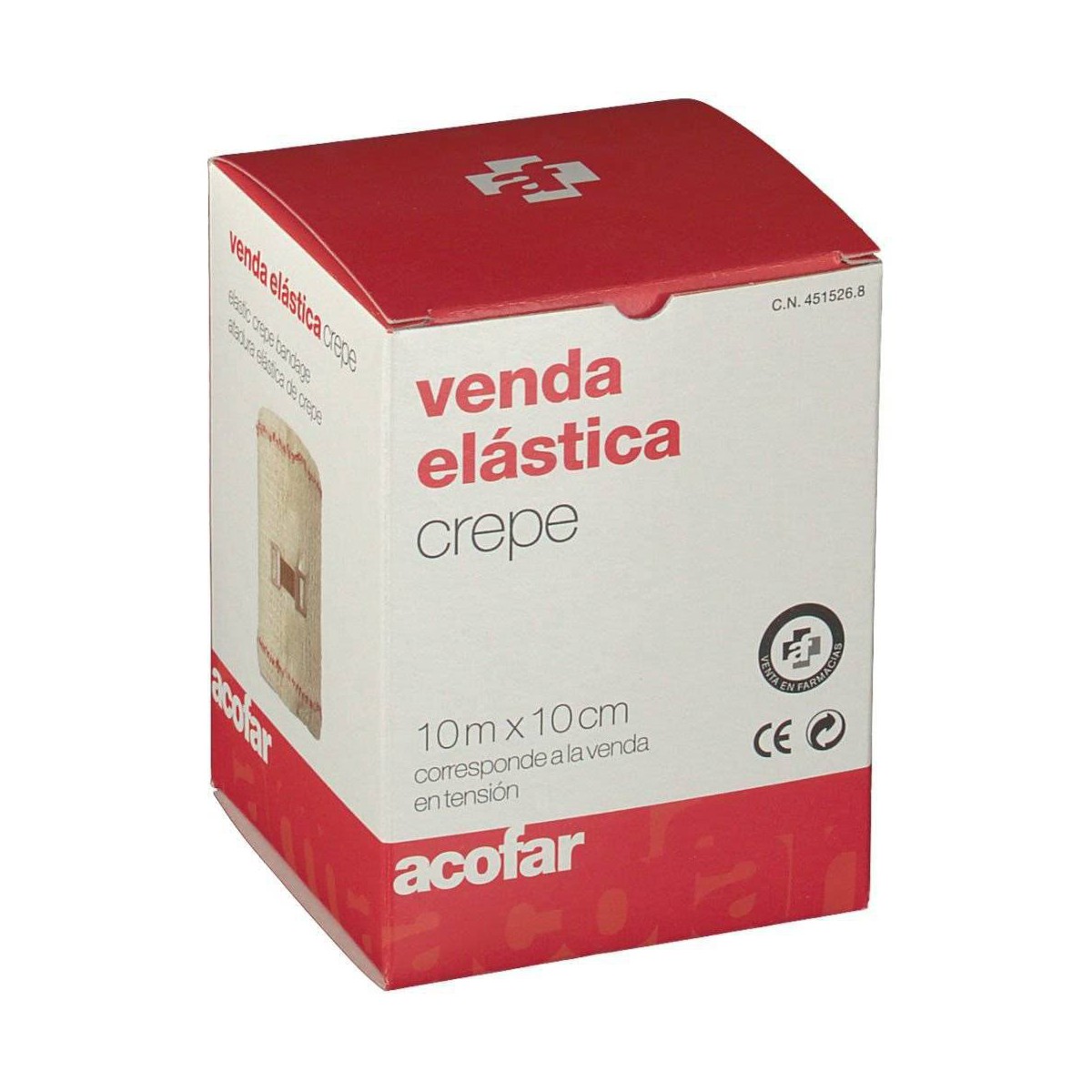 venda elastica crepe acofar 10 m x 10 cm